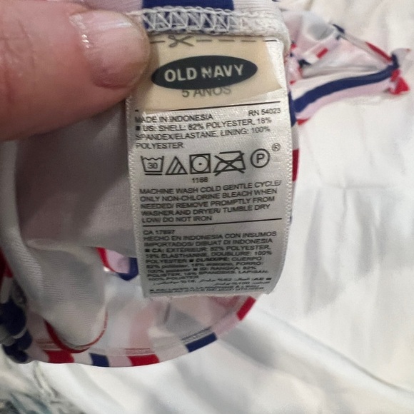 Kids Striped Swim Set - Red, Blue, and White -Size 5 -4th of july - Picture 3 of 3